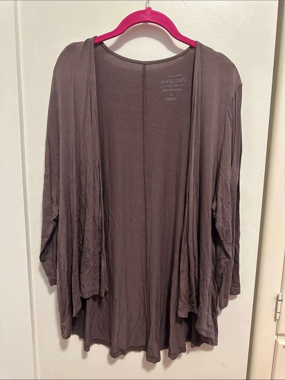 Torrid Super Soft Knit Open Cardigan in Light Brown